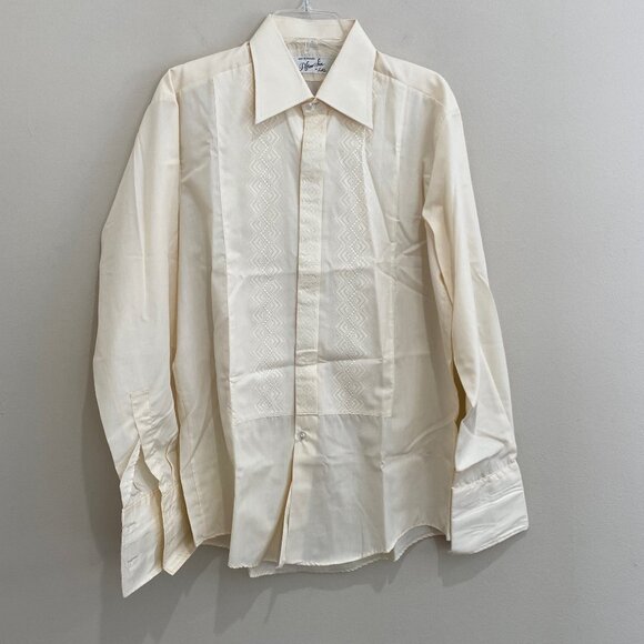 After Six Other - NEW Vintage After Six  Button Down Embroidered  Shirt Double Cuffs